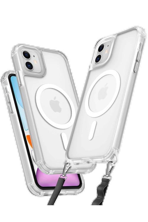iPhone 12 Kılıf Enka Magsafe Silikon Kılıf - Şeffaf