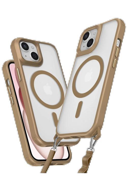 iPhone 15 Plus Kılıf Enka Magsafe Silikon Kılıf - Desert