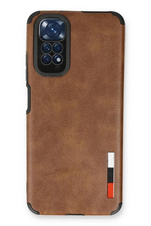 Xiaomi Redmi Note 11 Kılıf Loop Deri Silikon - Kahverengi