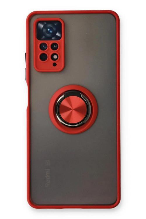 Xiaomi Redmi Note 11 Pro Kılıf Montreal Yüzüklü Silikon Kapak - Kırmızı