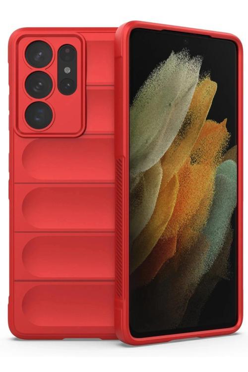 Samsung Galaxy S21 Ultra Kılıf Optimum Silikon - Kırmızı
