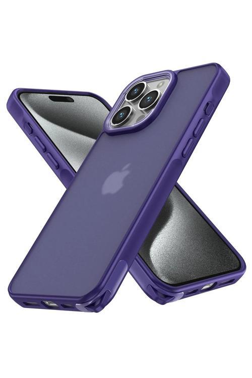 iPhone 14 Pro Kılıf Elegant Kapak - Derin Mor