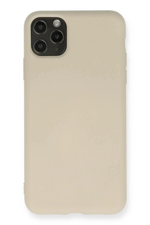 iPhone 11 Pro Max Kılıf Nano içi Kadife Silikon - Bej