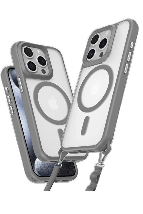 iPhone 15 Pro Max Kılıf Enka Magsafe Silikon Kılıf - Titan Gri