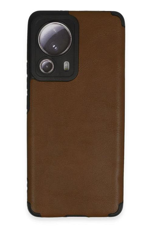 Xiaomi Mi 13 Lite Kılıf Loop Deri Silikon - Kahverengi