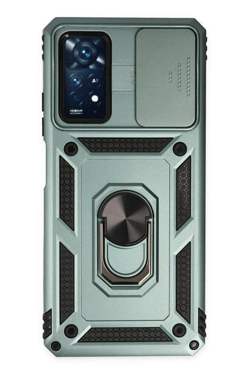 Xiaomi Redmi Note 11 Pro Kılıf Pars Lens Yüzüklü Silikon - Yeşil