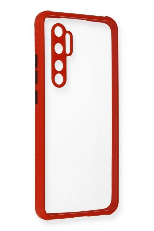 Xiaomi Mi Note 10 Lite Kılıf Miami Şeffaf Silikon - Kırmızı