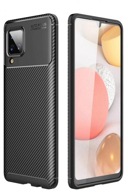 Samsung Galaxy M33 Kılıf Auto Focus Karbon Kapak - Siyah