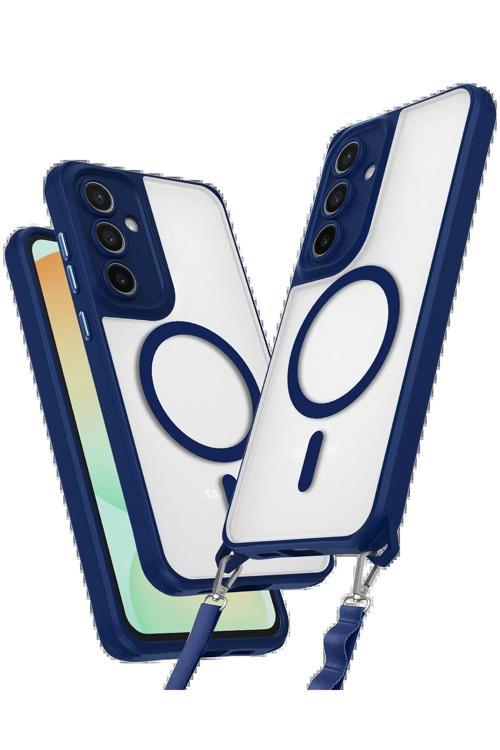 Samsung Galaxy S25 Kılıf Enka Magsafe Silikon Kılıf - Lacivert