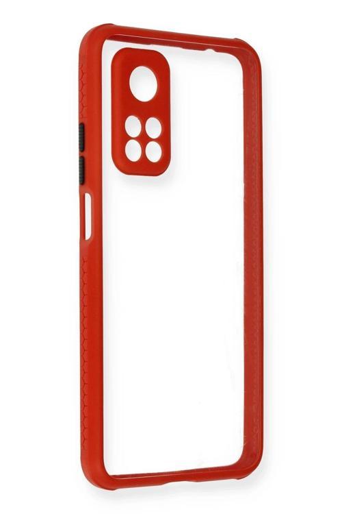 Xiaomi Mi 10T Pro Kılıf Miami Şeffaf Silikon - Kırmızı