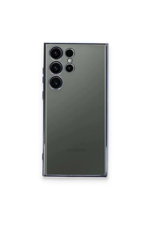 Samsung Galaxy S23 Ultra Kılıf Lensli Silikon - Açık Mavi