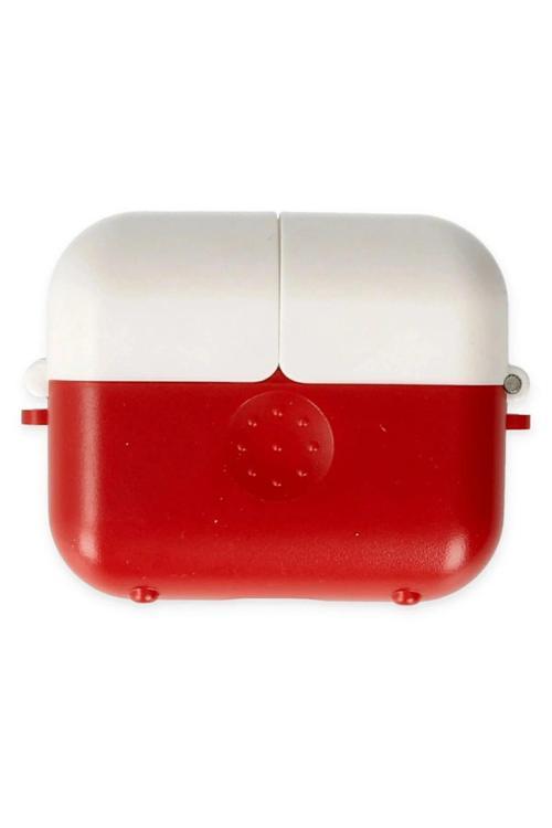 Airpods 3 (3.nesil) Basmalı Kılıf - Kırmızı-Beyaz