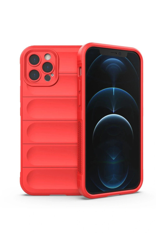 iPhone 12 Pro Max Kılıf Optimum Silikon - Kırmızı