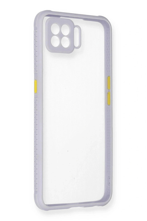 Oppo A73 Kılıf Miami Şeffaf Silikon - Lila