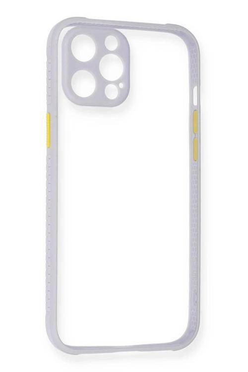 iPhone 12 Pro Kılıf Miami Şeffaf Silikon - Lila