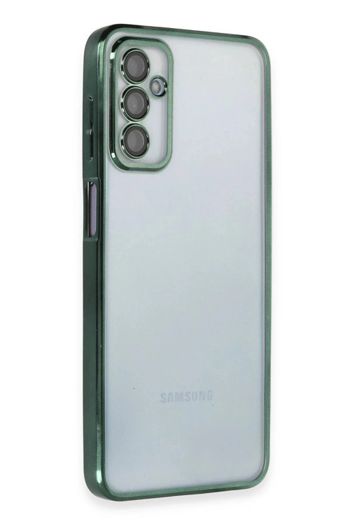 Samsung Galaxy M23 Kılıf Lensli Silikon - Yeşil