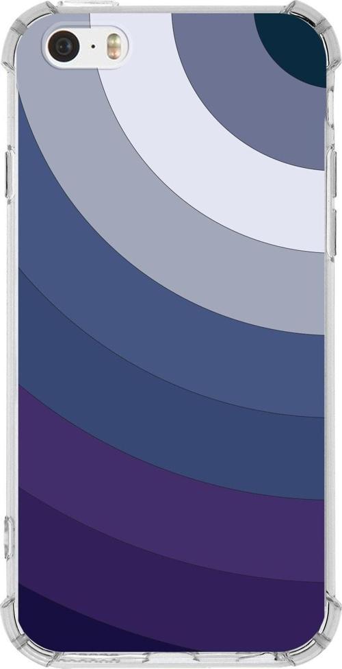 Apple Iphone 5S Uyumlu Köşe Korumalı Antişok Kapak Renk Cümbüşü Tasarımlı Şeffaf Silikon Kılıf