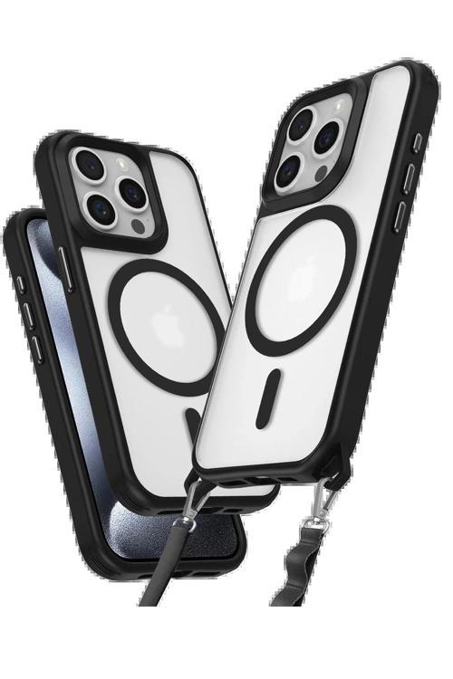 iPhone 15 Pro Max Kılıf Enka Magsafe Silikon Kılıf - Siyah