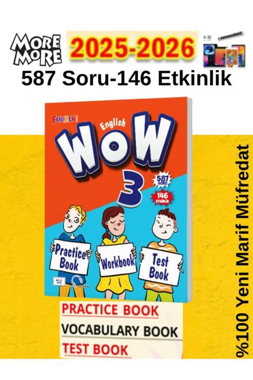More & More Güncel 3.Sınıf Wow English 3 Practice Book + Workbook + Test Book