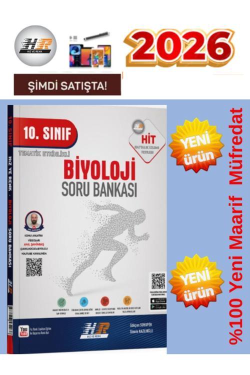 %100 Yeni Marif Müfredat 10.Sınıf Hit Biyoloji Video Çözümlü Soru Bankası+Android Kalem(Yeni)