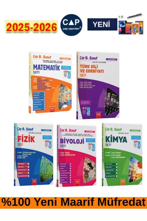 9.Sınıf Matematik-Edb-Fizik-Kimya-Biyoloji %100 Yeni Müfredat Konu Anlatımlı Fasikül(5Kitap)+Kalem