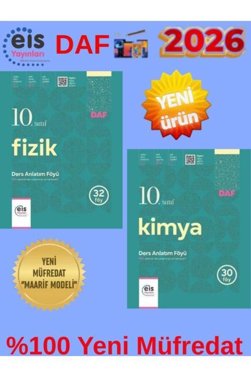 Eis Yayınları 2026 Daf 10.Sınıf Fizik-Kimya Ders Anlatım Föyü(Konu Anlatım)+Android Kalem