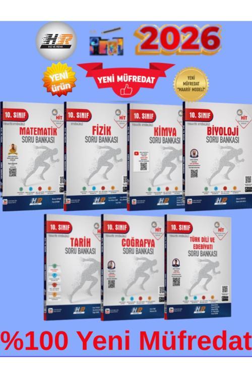 Hız Ve Renk Hit 10.Sınıf (M-F-K-B-T-C-E) %100 Yeni Maarif Müfredat Soru Bankası Seti+Kalem
