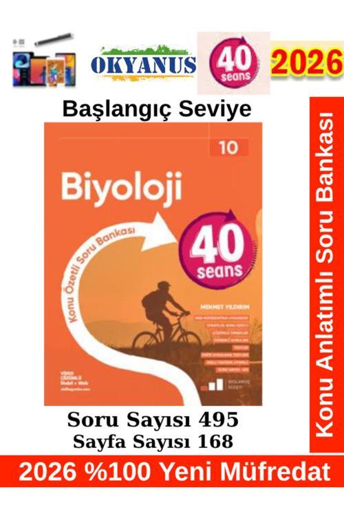 2026 10.Sınıf 40 Seans Biyoloji %100 Yeni Müfredat Konu Özetli Soru Bankası+ Kalem