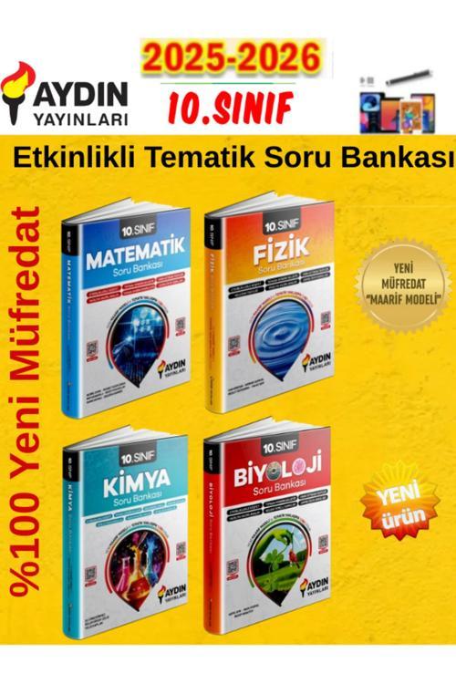 Aydın 2026 10.Sınıf Mat-Fizik-Kimya-Biyoloji %100 Yeni Etkinlikli Tematik Soru Bankası+Kalem