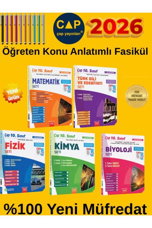 10.Sınıf %100 Yeni Maarif Müfredat Mat-Edebiyat-Fizik-Kimya-Biyoloji Konu Anlatımlı Fasikül+ Kalem