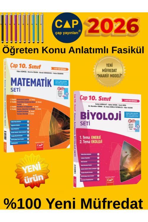 10.Sınıf %100 Yeni Maarif Müfredat Matematik-Biyoloji Öğreten Konu Anlatımlı Fasikül Seti+Kalem
