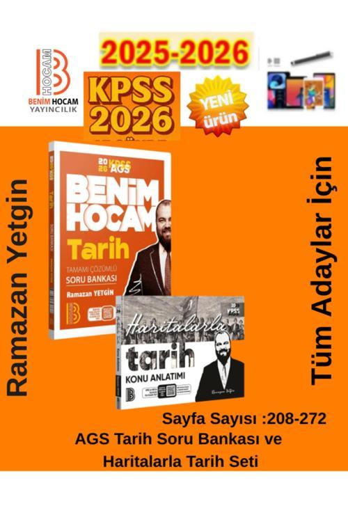 Benim Hocam Yayınları Ags Tarih Soru Bankası Ve Haritalarla Tarih Seti+Kalem