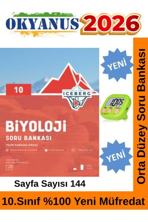2026 10.Sınıf Iceberg Biyoloji %100 Yeni Müfredat Soru Bankası Set+Kronometre