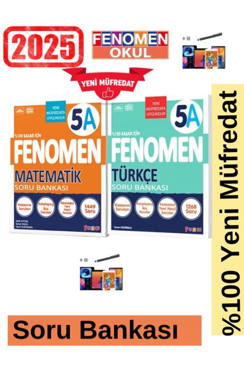 2025 5.Sınıf Matematik(A)1449 Soru-Türkçe(A)Kolay 1268 Soru Yeni Müfredat Soru Bankası Seti+Kalem