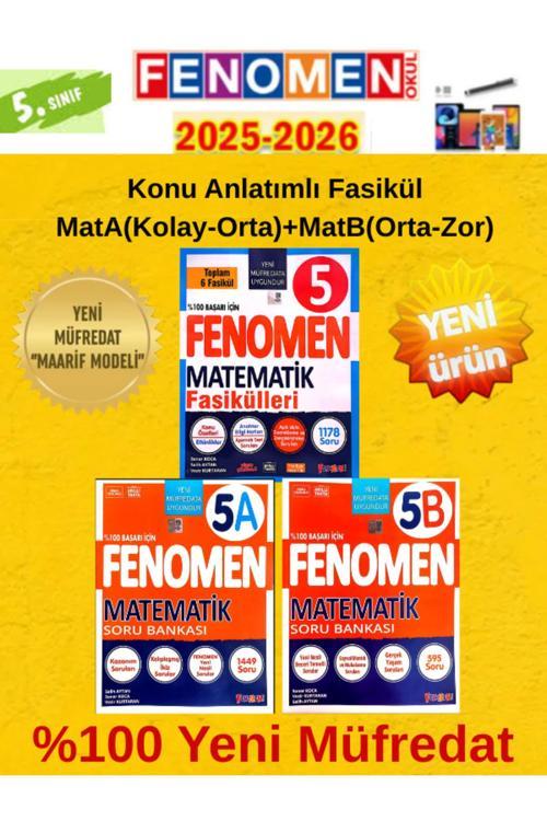 2025-2026 5.Sınıf Matematik Konu Fasikül Set(6 Fasikül)+Matematika+Matematikb Soru Bankası Seti