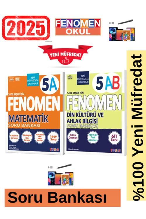 2025 5.Sınıf Matematik(A)Kolay 1449 Soru-Din (A-B)611 Soru Yeni Müfredat Soru Bankası Seti+Kalem
