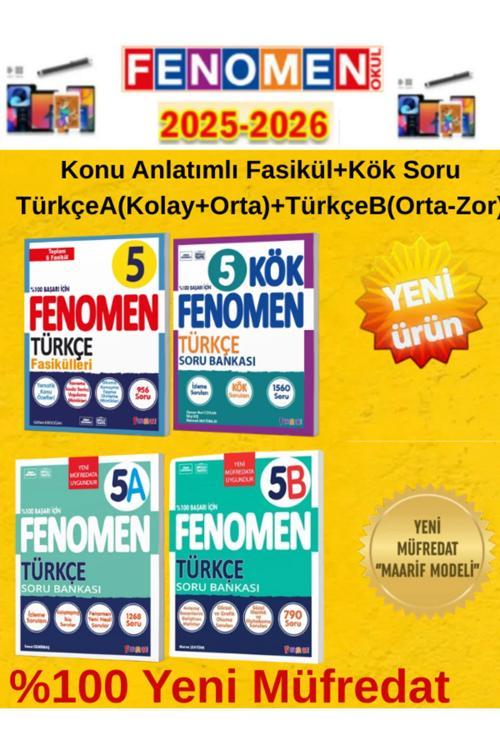 2025-2026 5.Sınıf Türkçe Konu Fasikül+Kök Sorular+Türkçea+Türkçeb Soru Bankası Seti+Tablet Kalemi