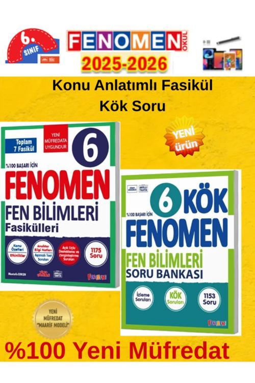 2025-2026 6.Sınıf Fen Konu Fasikül 7 Fasikül 1175 Soru+Kök Sorular 1153 Soru+Tablet Kalemi