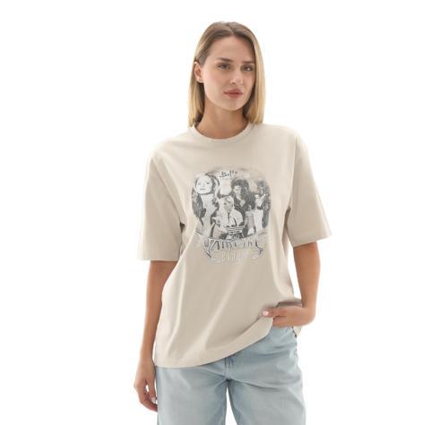 JX1277-K adidas 20Th Century Fox Disney Kadın T-Shirt Bej