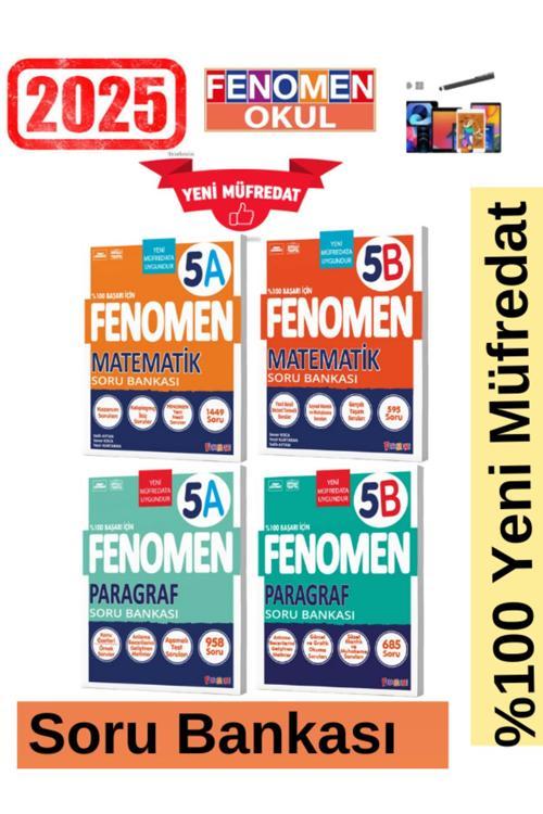 2025 5.Sınıf Matematik(Ab)-Paragraf(Ab)Kolay-Zor %100 Yeni Müfredat Soru Bankası Seti+Kalem