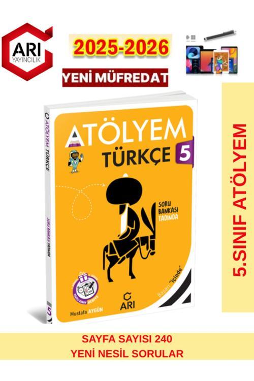 Arı 5.Sınıf 2025-2026 Müfredat Atölyem Türkçemino Serisi Türkçe Soru Bankası+Dokunmatik Kalem