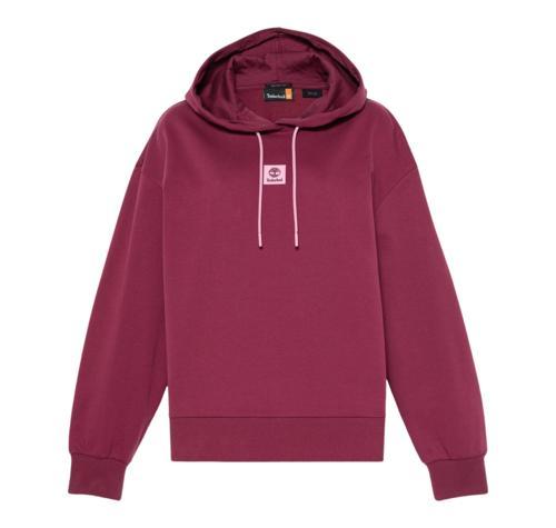 B0A5SX26481-R Timberland Stack Logo Loop Back Hoodie Kadın Sweatshirt Bordo