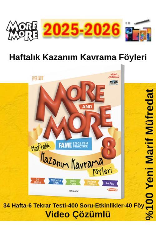 More & More 2025-2026 8.Sınıf 8 Haftalık Kazanım Kavrama Föyleri(%100 Yeni Müfredat)+Kalem