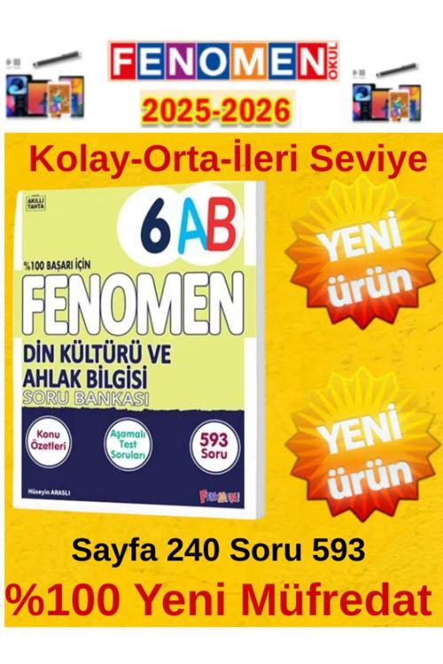 6.Sınıf Din Kültürü Fenomen Ab Soru Bankası %100 Yeni Müfredat+Android Kalem(593 Soru)