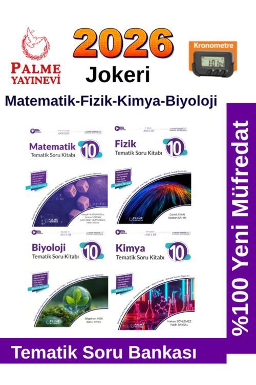 2026 10.Sınıf Mat-Fizik-Kimya-Biyoloji %100 Yeni Müfredat Tematik Soru Bankası+Kronometre