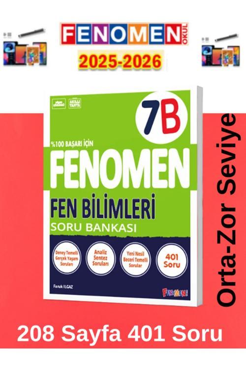 2025-2026 7.Sınıf Fen Bilimleri Soru Banksı (B)Orta-Zor Seviye(401 Soru)+Android Kalem