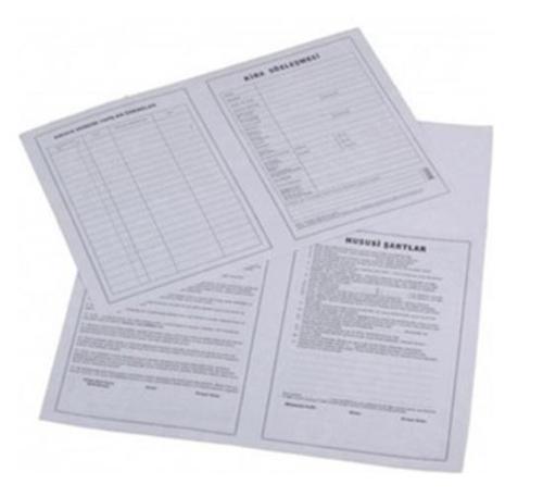 Kira Sözleşmesi Kontratı - 10 adet