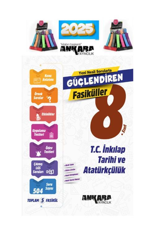 2025 8.Sınıf Güçlendiren İnkilap Tar. Fasiküller(5 Fasikül)Konu Anlatımlı Soru Bankası Kalemlik