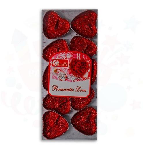 Party Marty Kalpli Simli Kırmızı Mum 10Lu - 2 paket