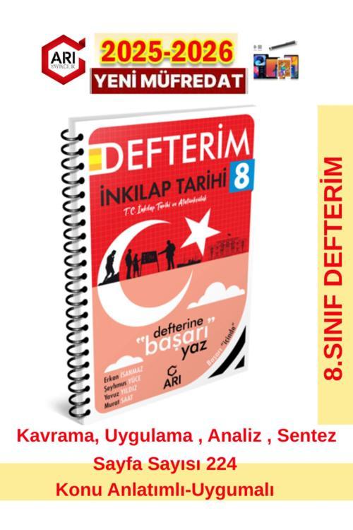 Arı 8.Sınıf 2025-2026 Müfredat Defterim Sosyalimo Serisi İnk.Tarihi Anlatım+Dokunmatik Kalem
